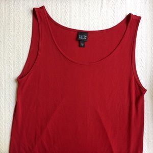 Eileen Fisher Silk Tank in Red